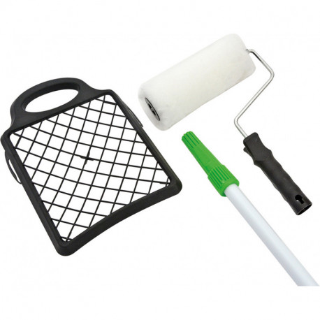 Set Rouleau à peinture Set 3 Pcs - 1 Rouleua - 1 Manche 120cm + grille
