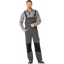 Salopette Canvas 320 taille 46 gris/noir 65 % PES / 35 % coton PLANAM