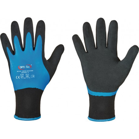 Gant Winter Aqua Guard taille 8 noir/bleu EN 388, EN 511 catégorie EPI II OPTIFLEX (Par 12)