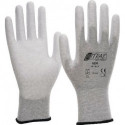 Gant de protection EN420 EN388 EN1149-3 EN16350 Taille L ESD Nylon gris carbone PU partiellement enduit (Par 12)