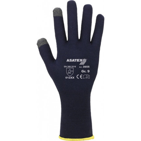Gant tricot fin pour smartphones taille 8 bleu foncé support : coton élasthanne (Par 12)