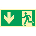 Panneau d´évacuation DIN EN ISO 7010 L297xl148 mm sortie de secours format hor.+
