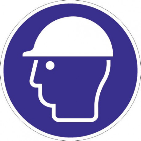Pictogramme d'obligation ASR A1.3/DIN EN ISO 7010 utiliser protection tête plastique