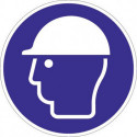 Pictogramme d'obligation ASR A1.3/DIN EN ISO 7010 utiliser protection tête plastique