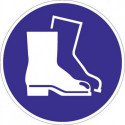 Pictogramme d'obligation ASR A1.3/DIN EN ISO 7010 utiliser protection des pieds plastique