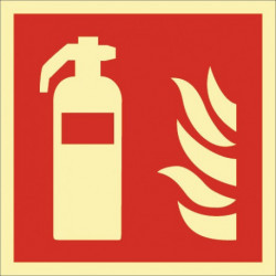 Panneau de sécurité incendie DIN EN ISO 7010 L200xl200 mm extincteur film