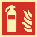 Panneau de sécurité incendie DIN EN ISO 7010 L200xl200 mm extincteur plastique
