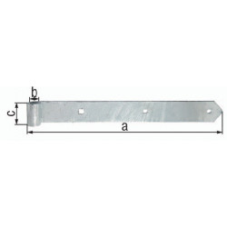 Penture B.40mm L.300x40mm S.5mm D.13mm Acier galvanisé à chaud rd GAH (Par 10)
