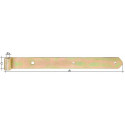 Penture L.1200x16x45mm S.5mm D.16mm Acier galvanisé jaune rd GAH