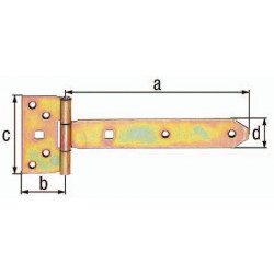 Charnière longue L.292 x 44xB.92 x 34xS.3mm VA GAH (Par 6)