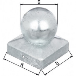 Chapeau de poteau 90x90mm D.80mm carré avec boule ma GAH (Par 6)