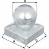 Chapeau de poteau 90x90mm D.80mm carré avec boule ma GAH (Par 6)