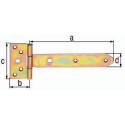 Charnière longue L.191,5 x 44xB.92 x 34xS.3mm Inox GAH (Par 6)