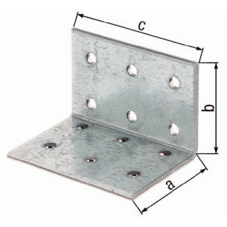 Equerre perforée ETA-8/165 100x100xmm Nbre de trous 40 S.2,5mm ETA-8/165 GAH (Par 25)