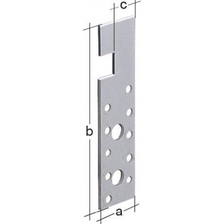 Ancrage bois-fer dimensions 160 x 40 x 4 mm galvanisé (Par 50)