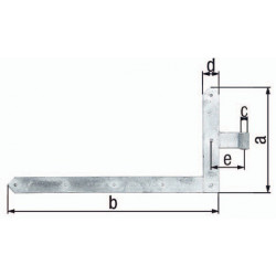 Charnière d'angle de porte 400x800x60x120mm acier galva 8mm GAH