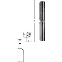 Charnière bande-L.80mm Acier brillant Ø 7mm GAH (Par 24)