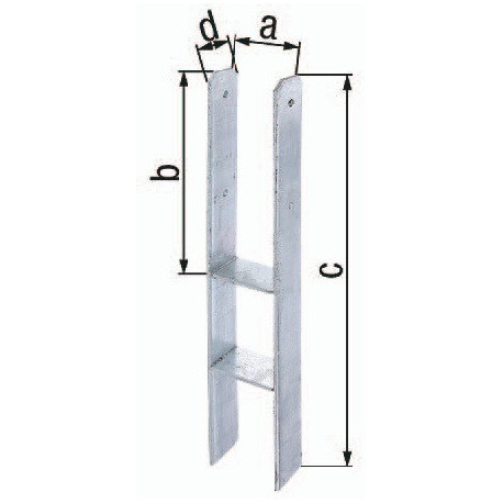 Base de poteau en H ETA-10/0210 111x300x600x60mm Acier brut, galvanisé à chaud