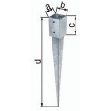 Point d'ancrage poteau a91xb91xc150xd750mm Acier brut, galvanisé à chaud
