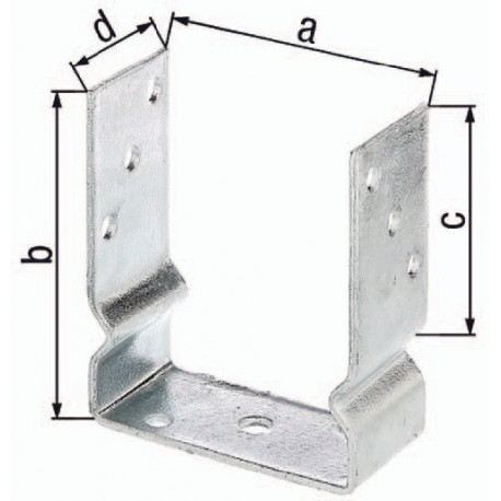 Support poteau ETA-10/0210 91x150x100x60mm Galvanisé à chaud
