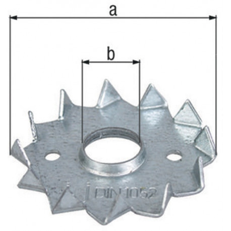 Ancrage de rondelle D62/12mm galvanisé GAH (Par 100)