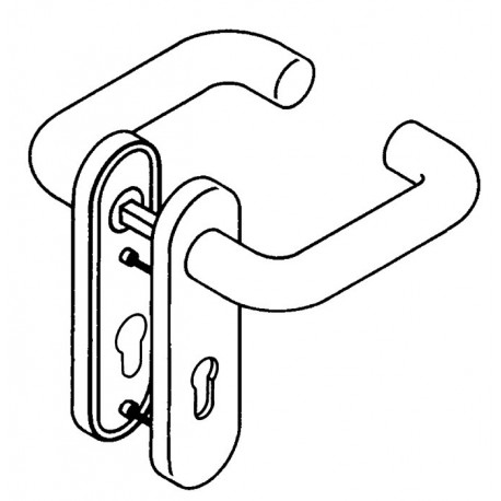 Poignée porte 111R11.210 plastique 33 D/D TS 38-48mm PZ rd DIN Gauche/Droite HEWI