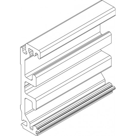 Profilé de compensation de cadre, fixation murale, aluminium, aspect acier inoxydableL.2450mm Levolan 60/120 GEZE