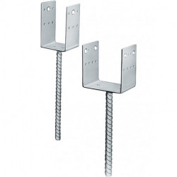 Pied de poteau PPD 100x70x126x5mm acier galvanisé - A sceller