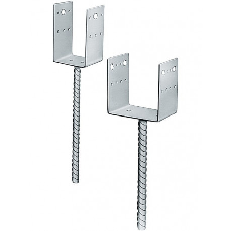 Pied de poteau PPD 100x70x126x5mm acier galvanisé - A sceller