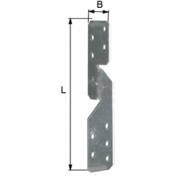 Connecteur Ancrage de panne de chevron G/D 170x33x2mm GAH (Par 50)