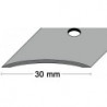 Rail de tapis, largeur 30 mm, longueur 1000 mm, acier inoxydable, cintré mat, perforé au centre PG (Par 10)