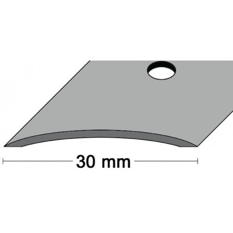 Rail de tapis, largeur 30 mm, longueur 1000 mm, aluminium, anodisé argenté, cintré, perforé au centre PG (Par 10)