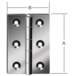 Charnière H.100mm B.72mm S.1,6mm STA bleu galvanisé, roulé, étroit VORMANN (Par 20)