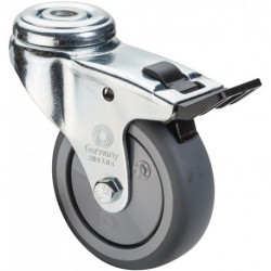 Roulette orientable avec frein D. de la roue 50 mm cap. charge 50 kg avec perçag