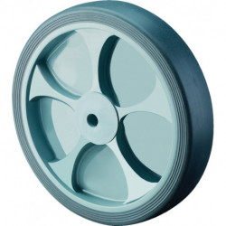 Roue de rechange D. de la roue 100 mm cap. charge 110 kg caoutchouc gris D. d’ax