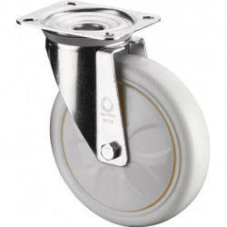 Roulette D.125mm Capacité.300kg plastique L138xB109mm blanc BS ROLLEN