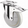 Roulette D.150mm Capacité.300kg avec frein 135x110mm blanc BS ROLLEN