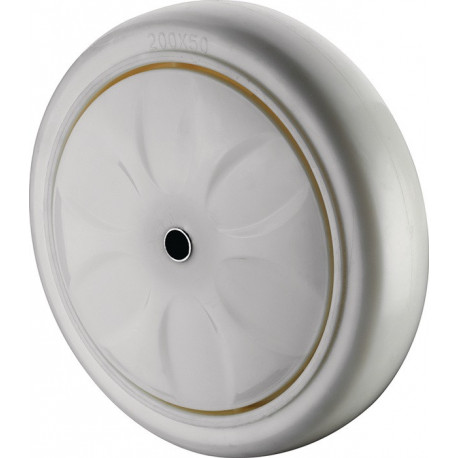 Roulette D.125mm Capacité 450kg Ku.blanc Axe D.12.5mm Longueur du moyeu 59mm BS ROLLEN