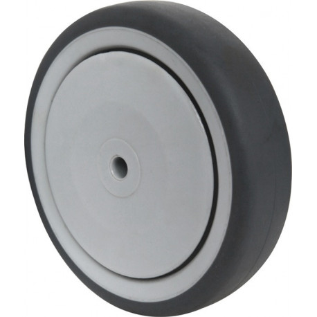 Roue de secours roue Ø 150 mm capacité de charge 100 kg caoutchouc gris axe Ø 8 mm longueur moyeu 36 mm PROMAT