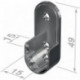 Support tube cintre armoire 11127 Zinc moulé sous pression chromé, fixation murale.35x20mm PG