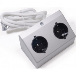 Prise double 230 V AC couleur argent L&S