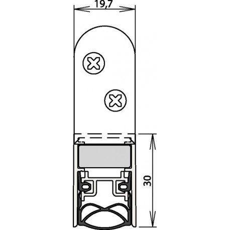 Joint de porte Schall-Ex® Ultra WS 1-290 2-s.L.958mm Alu anodisé.HLT ATHMER