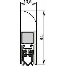 Joint de porte Wind-Ex 1-310 1-s.L.1110mm Alu anodisé.HLT ATHMER