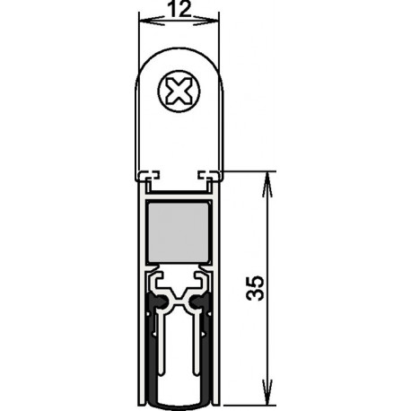 Joint de porte Doppeldicht® M-12/35 1-393 2-s.L.1083mm aluminium, anodisé argent ATHMER
