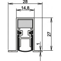 Joint de porte Schall-Ex® DUO L-15/28 OS 1-404 2-s.L.708mm Alu anodisé.HLT ATHMER