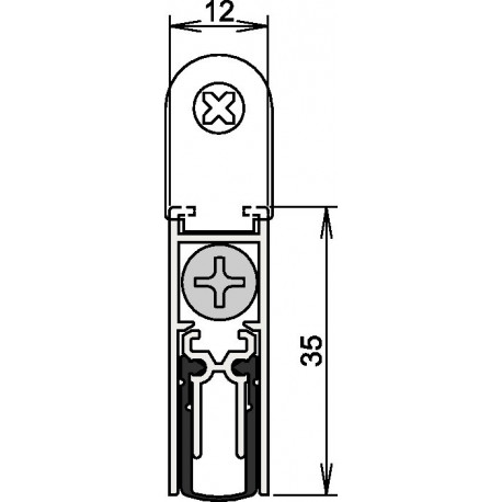 Joint de porte Doppeldicht® M-12/35 1-392 1-s.L.958mm aluminium, anodisé argent ATHMER