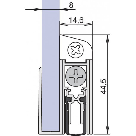 Joint de porte Schall-Ex® GS-8 1-407 1-s.L.1083mm Alu anodisé.GLT ATHMER