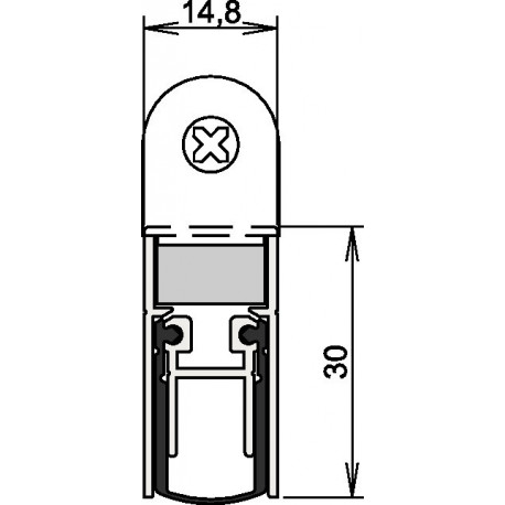 Joint de porte Schall-Ex® DUO L-15 WS 1-382 2-s.L.958mm Alu anodisé.HLT ATHMER