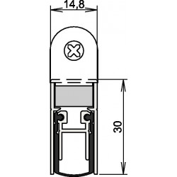 Joint de porte Schall-Ex® DUO L-15 WS 1-382 2-s.L.1208mm Alu anodisé.HLT ATHMER