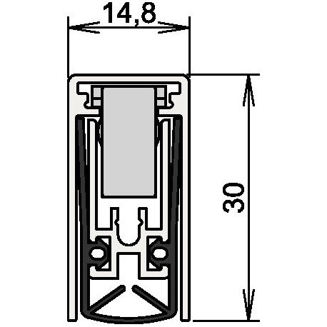 Joint de porte Schall-Ex® L-15/30 WS 1-880 1-s.L.708mm Alu anodisé.HLT ATHMER